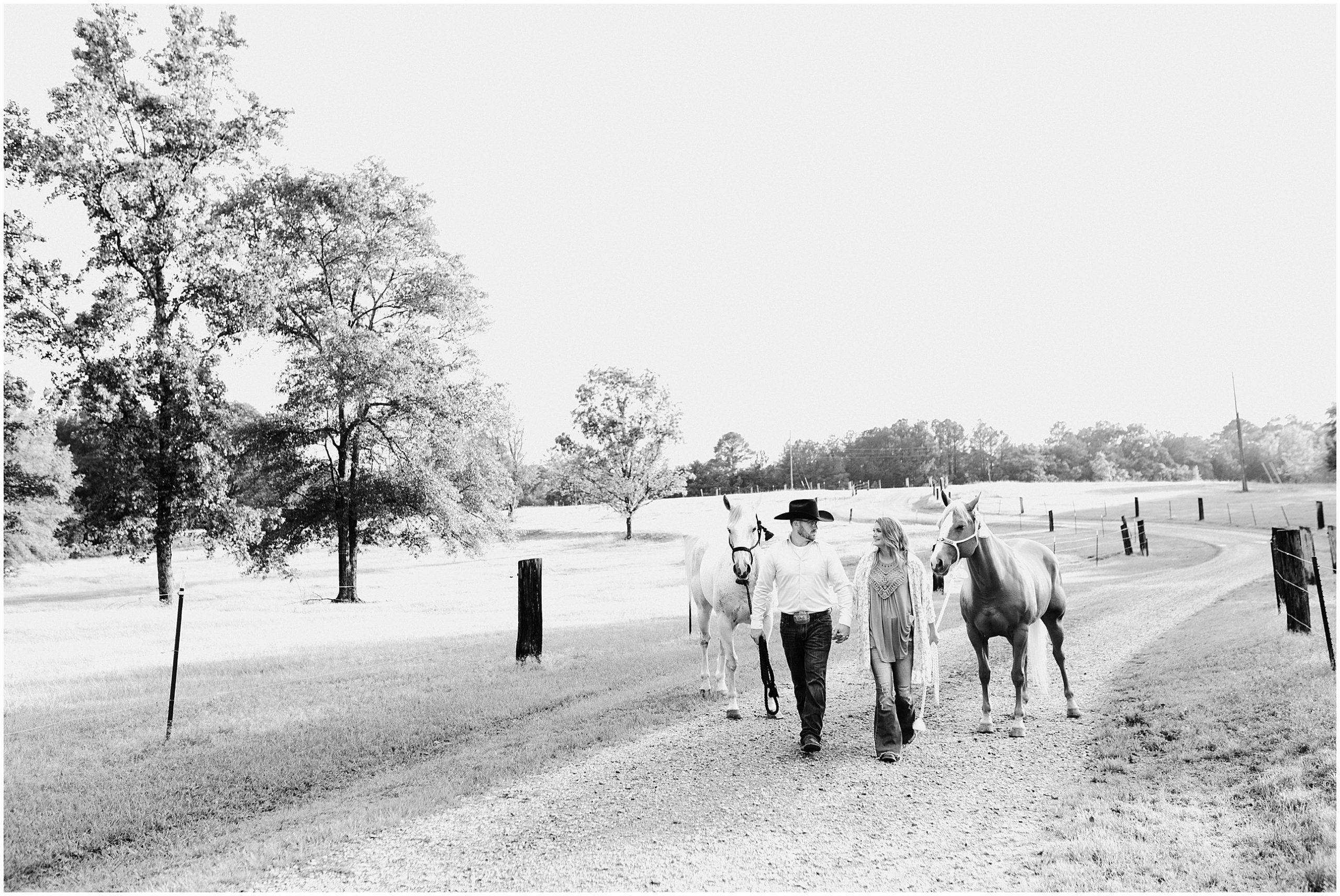 engagement session with horses in south carolina