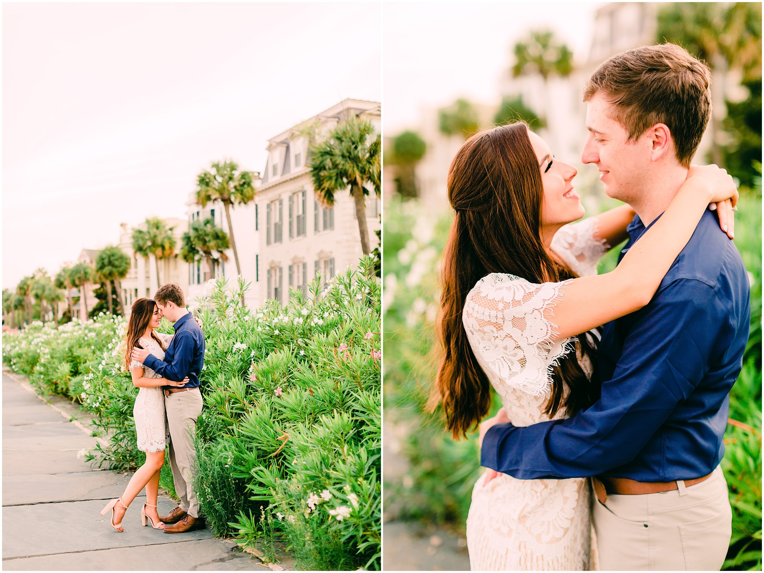 engagement session at the battery in charleston sc