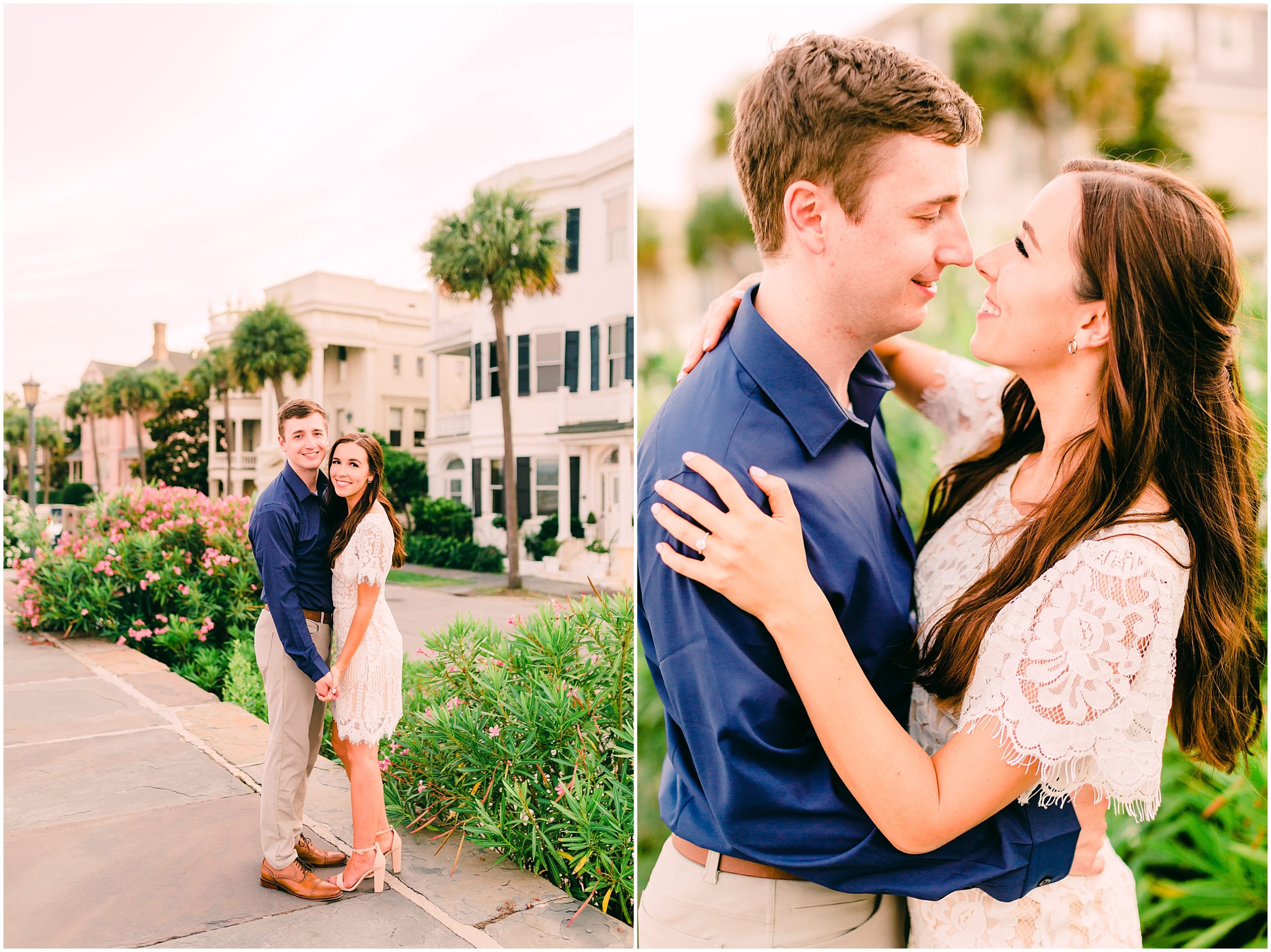 engagement session at the battery in charleston sc