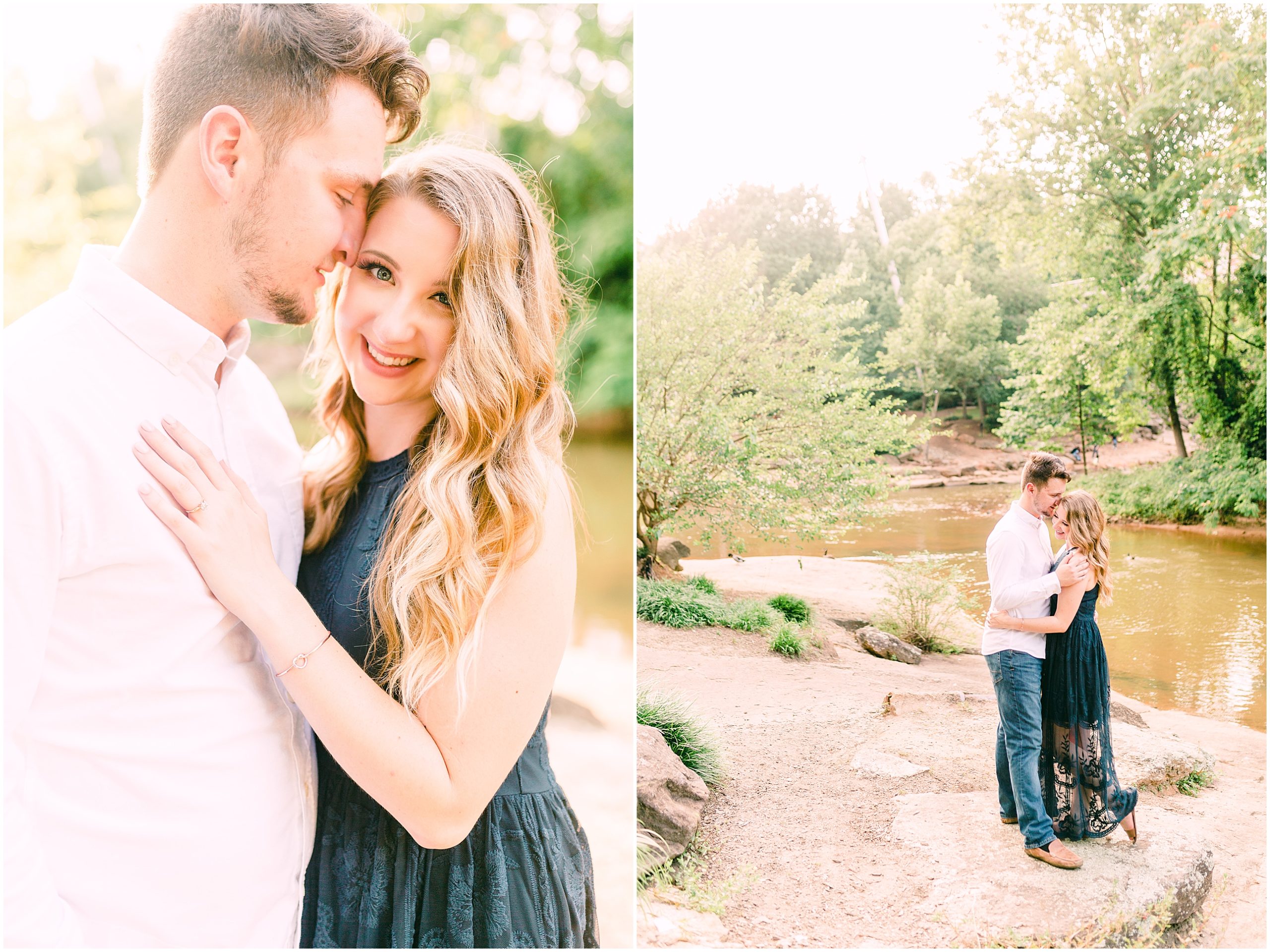 engagement session in falls park in greenville sc