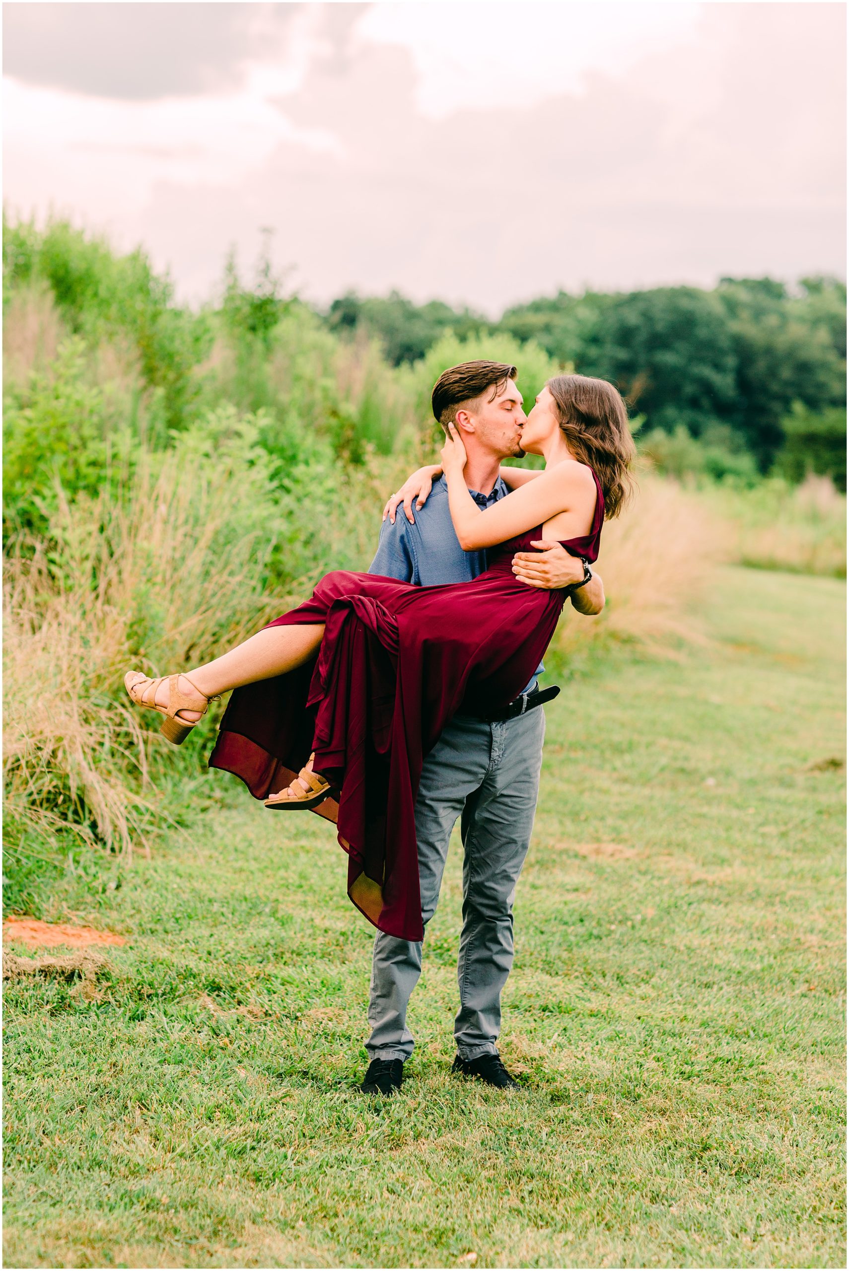 Engagement session at clarks creek in charlotte