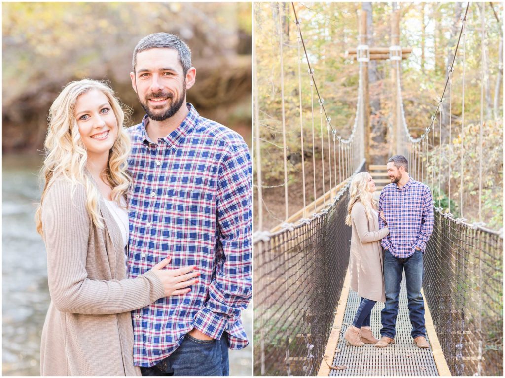 Fall engagement session at the anne springs greenway in fort mill south carolina