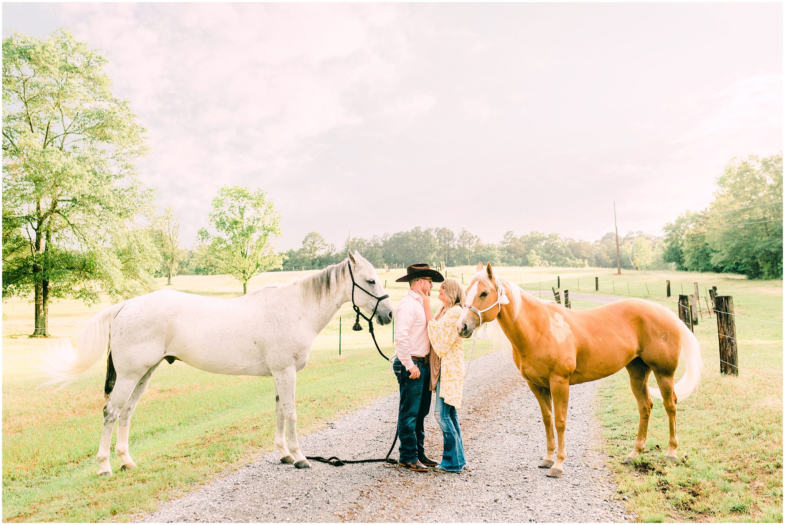 engagement session with horses in south carolina